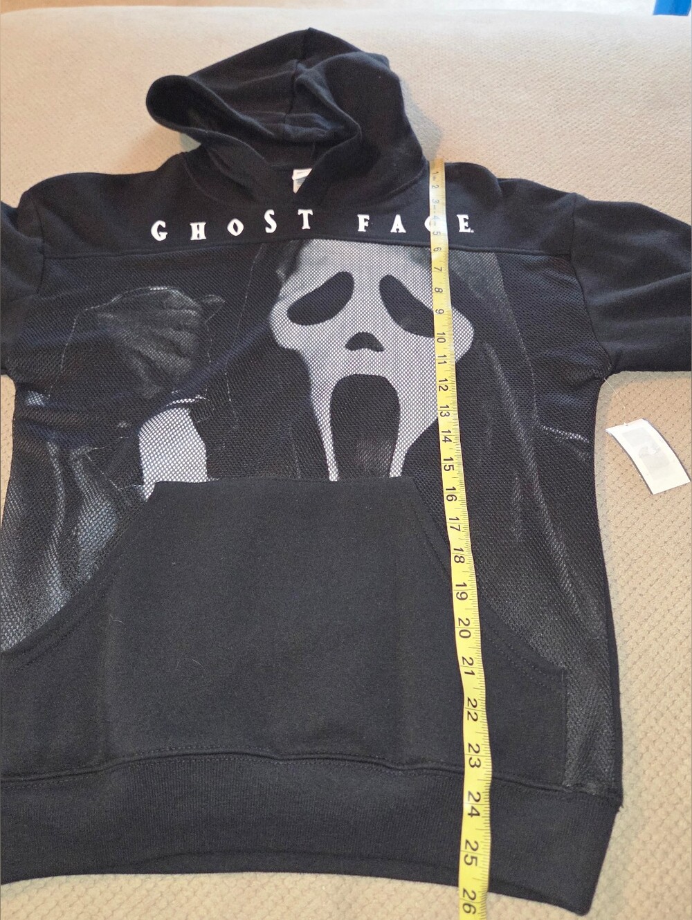 New Ghostface Adult Graphic Black Pullover Hoodie with Long Sleeves Size XS - Picture 8 of 16